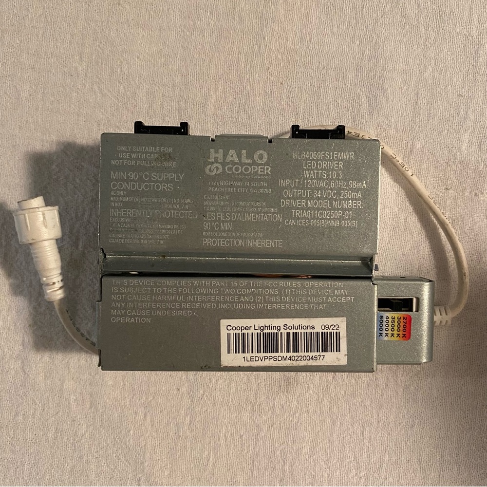 -Halo Cooper HLB4069FS1EMWR LED Driver TRIA01-C0250P-01